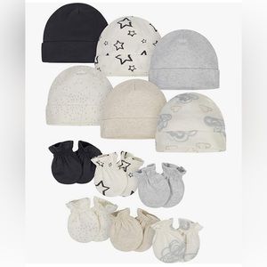 Brand Unisex Baby 12-Piece Cap and Mitten Set